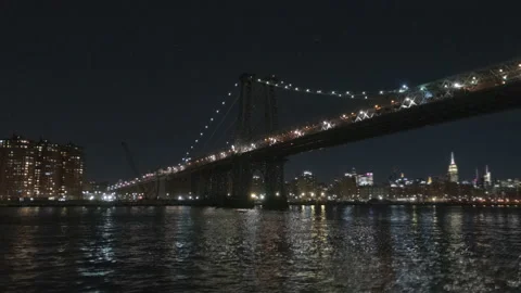 Williamsburg Bridge Night Hyperlapse (One of Two) Stock Footage 233607502