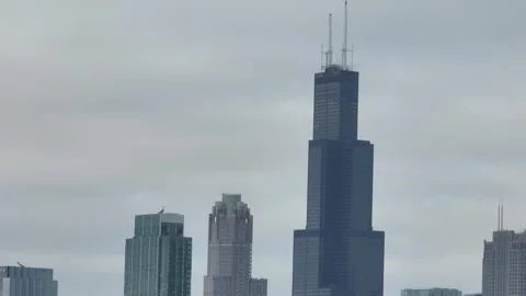 Willis Tower Chicago Illinois Aerial Drone View Stock Footage 345889152