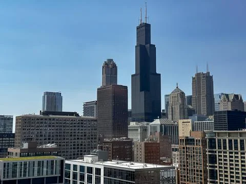 The Willis Tower (Sears Tower) Mid-Day - 7-10-23 Stock Photos