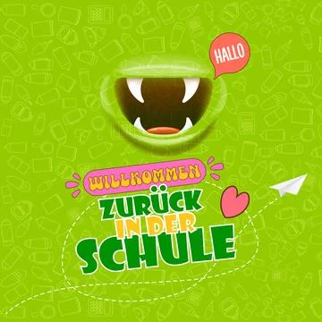 Willkommen zurck in der Schule ,Welcome Back To School in German, square banner Stockillustratie