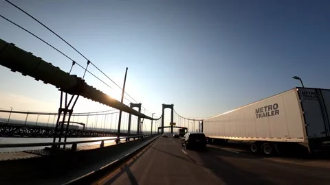 Willmington, Delaware August 28 2021 Driving Timelapse Delaware Memorial Bridge Stock Footage 271027671