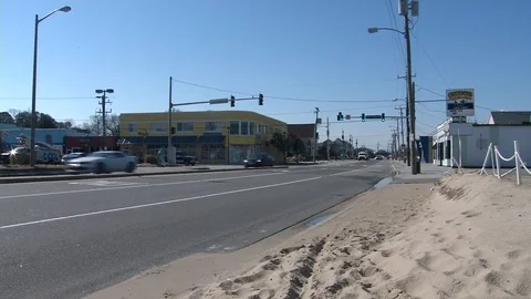 Willoughby storm damage reduction project area - 2015 Stock Footage 99685843