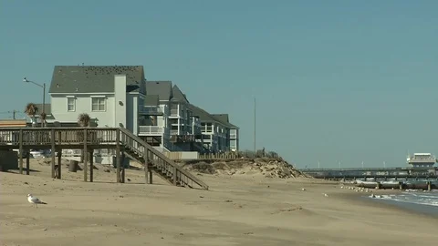 Willoughby storm damage reduction project area - 2015 Stock Footage 99686086