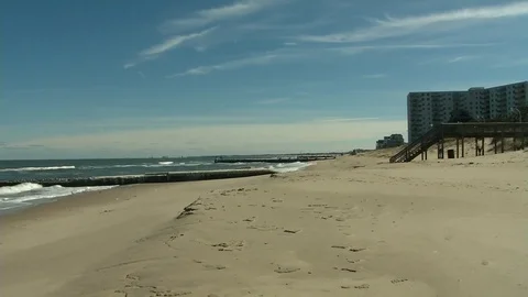 Willoughby storm damage reduction project area - 2015 Stock Footage 99686113