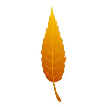Willow brown leaf icon, cartoon style Stock Illustration