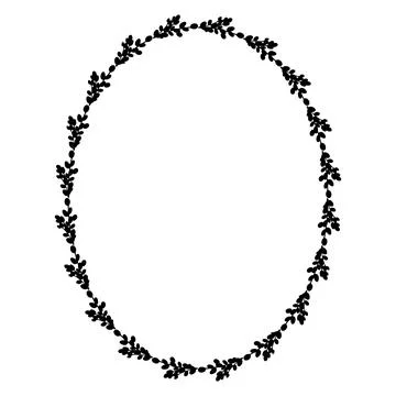 Willow Easter wreath.Oval wreath of willow branch Stock Illustration