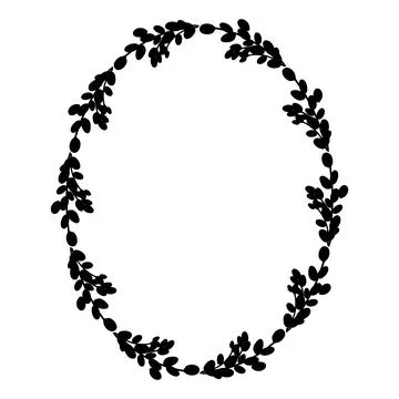 Willow Easter wreath.Oval wreath of willow branch Stock Illustration