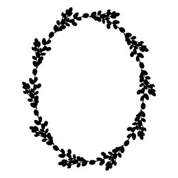 Willow Easter wreath.Oval wreath of willow branch Stock Illustration