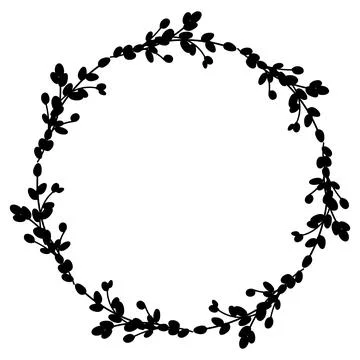 Willow Easter wreath.Round wreath of willow branch Stock Illustration
