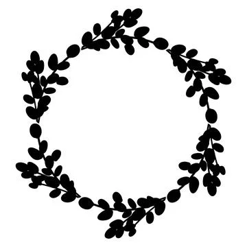 Willow Easter wreath.Round wreath of willow branch Stock Illustration