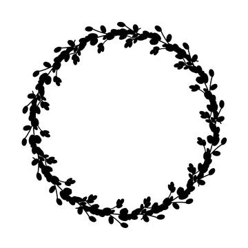 Willow Easter wreath.Round wreath of willow branch Stock Illustration