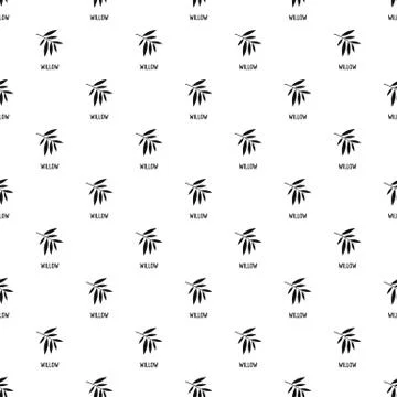 Willow leaf pattern seamless vector Illustrazione stock