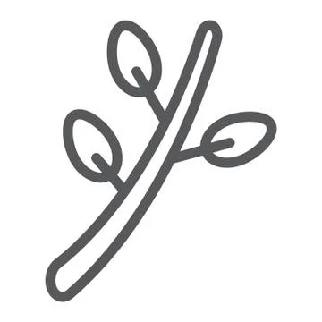 Willow line icon, spring and botany, plant sign, vector graphics, a linear Stock Illustration