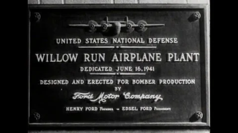 The Willow Run aircraft plant opens in 1941. Stock-Footage 101237499