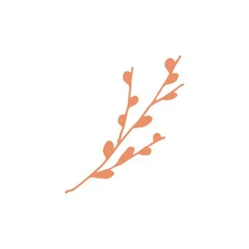 Willow in rustic style on colorful background Stock Illustration