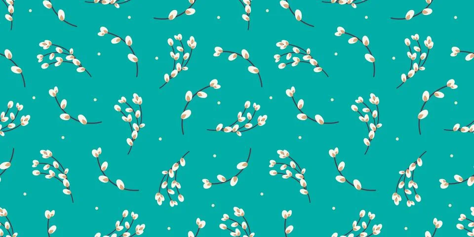 Willow seamless pattern. Easter holiday pattern Stock Illustration