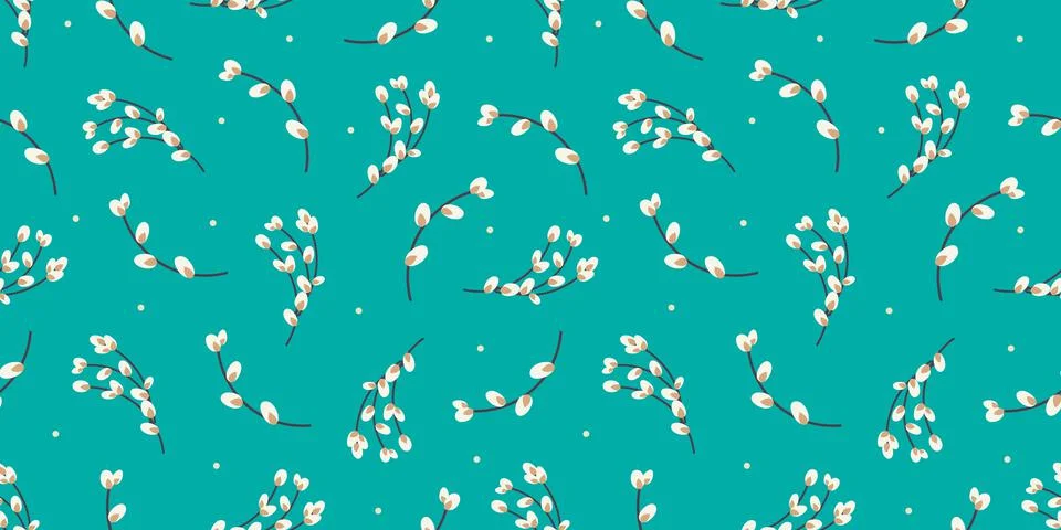 Willow seamless pattern. Easter holiday pattern Illustrazione stock