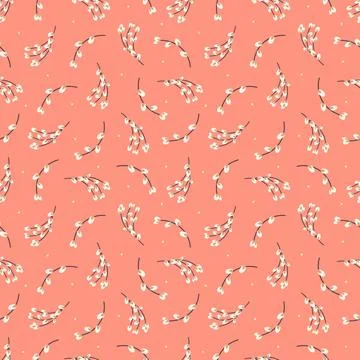Willow seamless pattern.Easter pattern with willow Stock Illustration