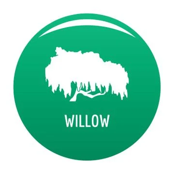 Willow tree icon green Illustrazione stock