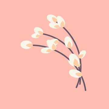 Willow twig Easter willow. Design for Easter Stock Illustration