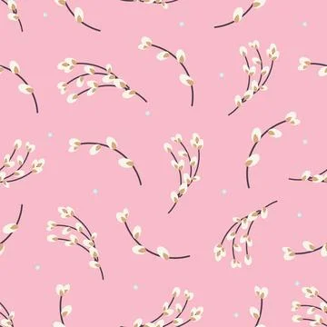 Willow twigs background. Easter background Stock Illustration