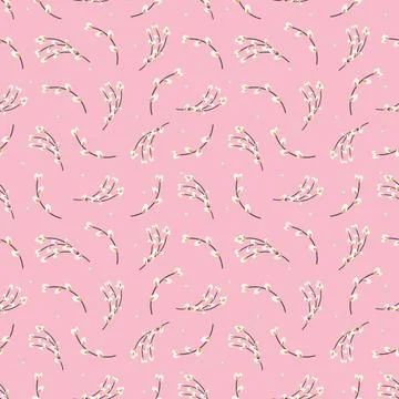 Willow twigs seamless pattern.Spring pattern. 스톡 일러스트