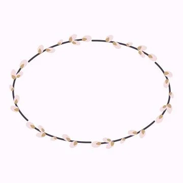 Willow wreath. Oval frame made of willow twigs Stock Illustration