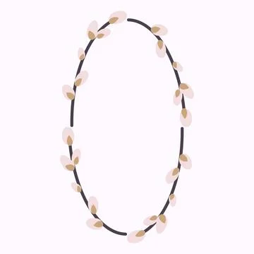 Willow wreath. Oval frame made of willow twigs Stock Illustration
