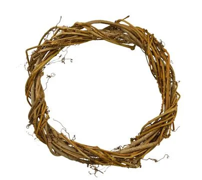 Willow wreath withe with spring twigs isolated on transparent, png. Easter .. Stock Photos