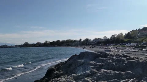 Willow's Beach from the side action Stock Footage 190826033