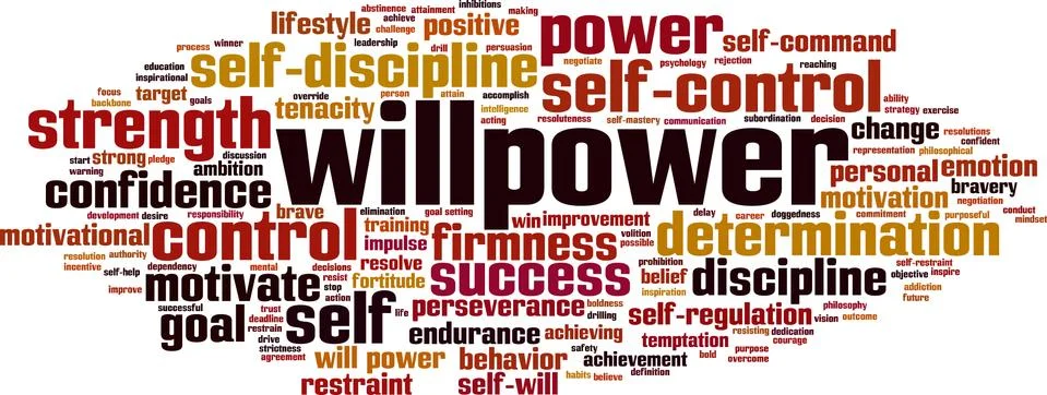 Willpower word cloud Stock Illustration