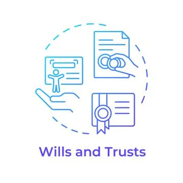 Wills and trusts blue gradient concept icon Stock Illustration