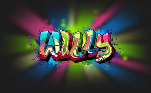 Willy graffiti name design Stock Illustration