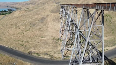 Wilson Canyon trestle in eastern Washington Stock Footage 318995053