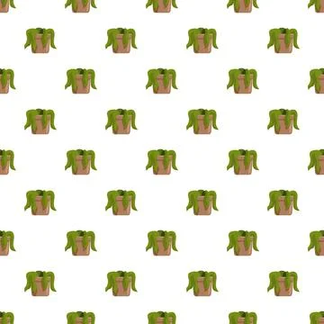 Wilting houseplant in a pot pattern background イラスト素材