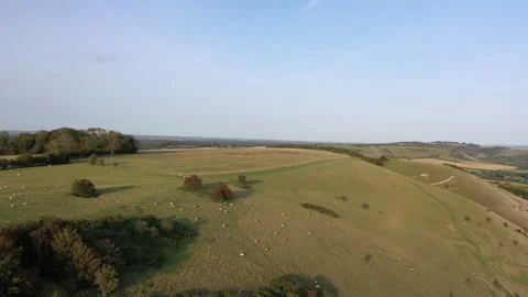 Wiltshire English countryside 4K aerial footage 21 Stock Footage 139371397