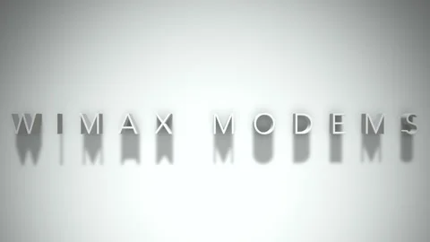 Wimax modems 3D title animation white text on a white background Stock Footage 299748788