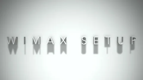 Wimax setup 3D title animation with shadows on a white background Stock Footage 297216455