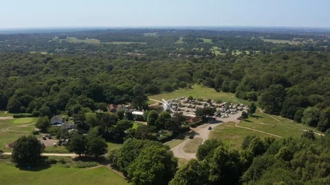 Wimbledon common windmill aerial view 스톡 동영상 111432264