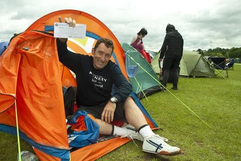 Wimbledon Tennis 2012 - First In The Queue For Tickets Mark Martin From The Hebr Stock Photos
