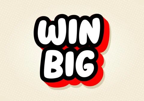 Win big bold text graphic on light background Stock Illustration