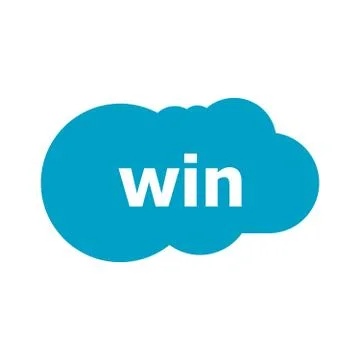 Win blue paper speech bubble isolated on white, Win text Illustrazione stock