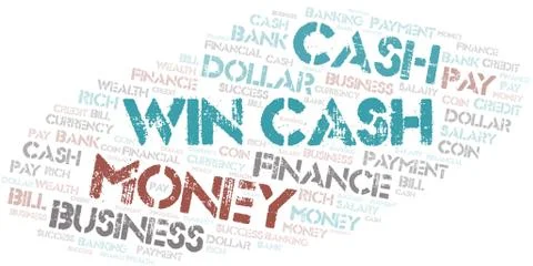 Win Cash typography vector word cloud. Stock Illustration