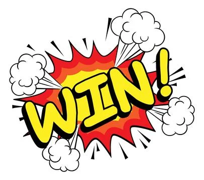 WIN Comic Book Pop Art Explosion Burst Graphic Stock Illustration