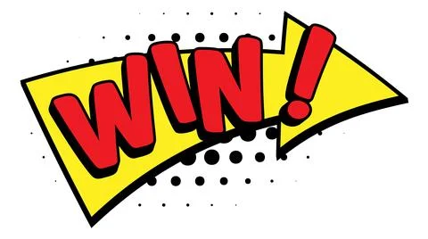 WIN Comic Book Pop Art Halftone Arrow Graphic イラスト素材