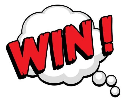 WIN Comic Book Pop Art Thought Cloud Graphic Stock Illustration