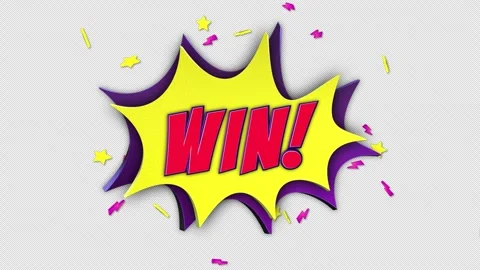 WIN Comic Text Animation Vídeo Stock 297672572