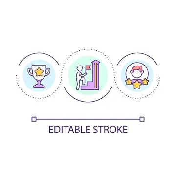 Win competition loop concept icon Illustrazione stock