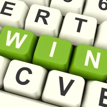 Win computer keys representing success and victory Stock Illustration