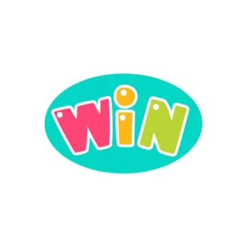 Win Congratulations Sticker With Bubble Design Template For Video Game Winning Illustrazione stock